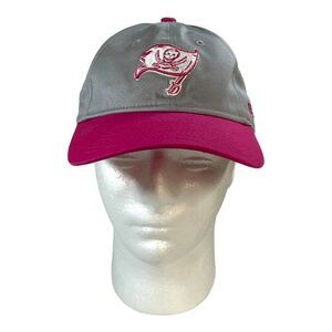 NFL New Era Women's 9FORTY Tampa Bay Buccaneers Hat Grey Pink NFL Bucs Fan Gear